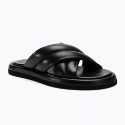 Klapki damskie GANT Clareha. Czarne klapki damskie GANT, na lato, bez wzorów, z materiału, bez obcasa, bez zapięcia. Za 529.99 zł.