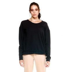 Damska bluza Leone Leisure z okrągłym dekoltem. Czarne bluzy damskie LEONE 1947 APPAREL, l, bez wzorów, z tkaniny, sportowe, bez ramiączek, bez kaptura. W wyprzedaży za 167.70 zł.