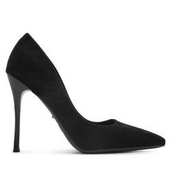 Szpilki DeeZee. Czarne szpilki damskie DeeZee, bez wzorów, bez obcasa, na szpilce, bez zapięcia. Za 139.99 zł.