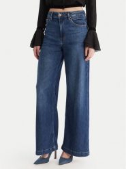 Guess Jeansy W5BA1C D0615 Niebieski Wide Leg. Niebieskie jeansy damskie Guess, z aplikacjami, z bawełny. Za 479.70 zł.