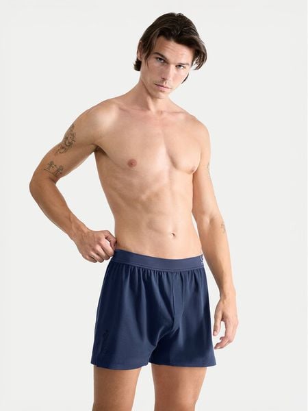 Sloggi Bokserki 10215473 Granatowy. Niebieskie bokserki męskie Sloggi, bez wzorów, z bawełny. Za 89.99 zł.