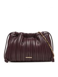 Calvin Klein Torebka Plisse Drawstring Bag LV04F3076G Bordowy. Czerwone torebki wizytowe damskie Calvin Klein, bez wzorów, ze skóry, bez dodatków. Za 439.99 zł.