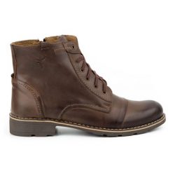 Mario Pala Męskie śniegowce 312 brązowe. Brązowe botki męskie bez wzorów, ze skóry, eleganckie, bez obcasa, bez zapięcia. Za 484.00 zł.
