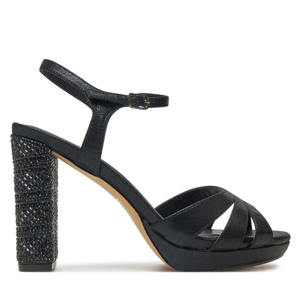 Sandały Menbur. Czarne sandały damskie Menbur, bez wzorów, bez obcasa, na słupku, bez zapięcia. Za 279.99 zł.