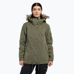 Kurtka snowboardowa damska ROXY Meade. Szare kurtki sportowe damskie Roxy, na zimę, xs, bez wzorów, bez ramiączek, bez kaptura, narciarskie. Za 529.99 zł.