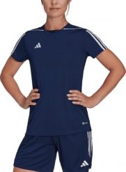 Koszulka damska adidas Tiro 23 League Jersey granatowa HR4613 M. Bluzki damskie Adidas, m, bez wzorów, z jersey, bez kołnierzyka, bez ramiączek. Za 111.93 zł.