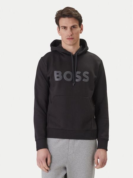 BOSS Bluza Soody 50555515 Czarny Regular Fit. Czarne bluzy męskie Boss, l, bez wzorów, z bawełny, bez ramiączek, bez kaptura. Za 418.99 zł.
