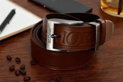 Beltimore męski skórzany pasek szeroki jeans koniak 522 : Kolory - brązowy, beżowy, Rozmiar pasków - r.130-145 cm. Brązowe paski męskie z jeansu. Za 59.90 zł.