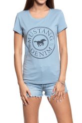 MUSTANG T SHIRT DAMSKI Alexia C Print 1009056 5084. Niebieskie t-shirty damskie Mustang, s, bez wzorów, bez kołnierzyka, bez ramiączek. W wyprzedaży za 39.99 zł.