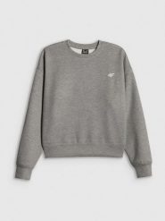 4F Bluza dresowa regular bez kaptura damska - szara XS. Szare bluzy damskie 4F, xs, bez wzorów, z dresówki, bez ramiączek, bez kaptura. Za 159.99 zł.
