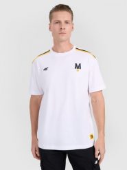 4F T-shirt regular z nadrukiem uniseks 4F x Drift Masters - biały S. Białe t-shirty męskie 4F, m, bez wzorów, z bawełny, bez kołnierzyka, bez ramiączek. Za 119.99 zł.