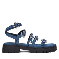 Sandały Marc Jacobs. Niebieskie sandały damskie Marc Jacobs, bez wzorów, bez obcasa, na płaskiej podeszwie, bez zapięcia. Za 1,239.00 zł.