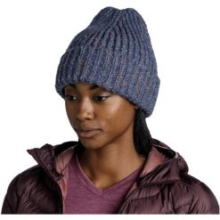 Czapka BUFF Knitted & Fleece Hat Kim. Niebieskie czapki damskie Buff, bez wzorów, sportowe. W wyprzedaży za 159.90 zł.