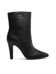 TWINSET Botki 232TCP172 Czarny. Czarne botki damskie Twinset, bez wzorów, ze skóry, bez obcasa, na szpilce, bez zapięcia. Za 1,589.00 zł.