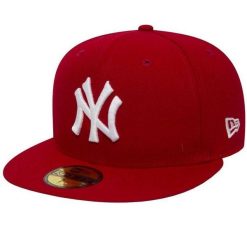 Czapka Z Daszkiem Mlb League New York Yankees. Czerwone czapki damskie New Era, bez wzorów, sportowe. Za 239.99 zł.