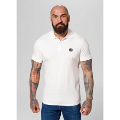 Koszulka Polo bawełniana klasyczna Jersey Slim Fit Small Logo. Białe bluzki damskie PITBULL, xl, bez wzorów, z bawełny, klasyczne, bez kołnierzyka, bez ramiączek. Za 119.00 zł.