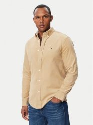 Tommy Hilfiger Koszula Solid MW0MW40486 Beżowy Regular Fit. Brązowe koszule męskie Tommy Hilfiger, m, bez wzorów, z bawełny, bez kołnierzyka, bez ramiączek. Za 409.99 zł.