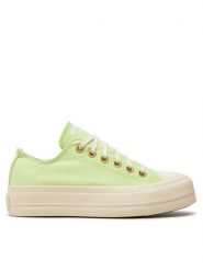 Converse Trampki Chuck Taylor All Star Lift Platform Ox A09913C Zielony. Zielone trampki i tenisówki damskie Converse, bez wzorów, z materiału, bez zapięcia. Za 249.99 zł.