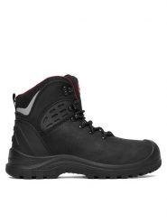 Hunter Trzewiki HUNTER-SS-08 M Czarny. Czarne botki męskie Hunter, bez wzorów, z nubiku, bez obcasa, bez zapięcia. Za 349.99 zł.