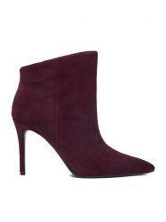 GINO ROSSI Botki EO-003X-3L401-S Bordowy. Czerwone botki damskie Gino Rossi, bez wzorów, ze skóry, bez obcasa, na szpilce, bez zapięcia. Za 379.99 zł.