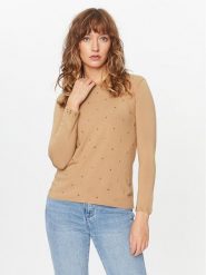 TWINSET Sweter 232TT3170 Beżowy Regular Fit. Brązowe swetry nierozpinane damskie Twinset, l, bez wzorów, z wiskozy, bez kołnierzyka, bez ramiączek. Za 779.99 zł.