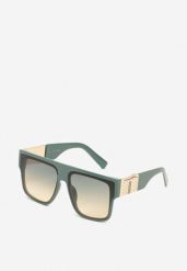 Zielone Okulary Przeciwsłoneczne z Filtrem UV z Szeroką Oprawką w Panterkę Grirena. Zielone okulary przeciwsłoneczne damskie Born2be. Za 39.99 zł.