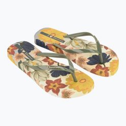 Klapki damskie Ipanema Verao Tropical. Zielone klapki damskie Ipanema, bez wzorów, bez obcasa, bez zapięcia. Za 69.99 zł.