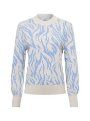 Comma casual identity Sweter Kobiety beżowy|niebieski, 40. Brązowe swetry nierozpinane damskie comma casual identity, bez wzorów, z dzianiny, casualowe, bez kołnierzyka, bez ramiączek. Za 279.95 zł.