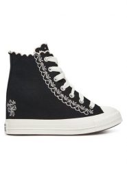 Converse Trampki Chuck Taylor All Star Wedge A13546C Czarny. Czarne trampki i tenisówki damskie Converse, bez wzorów, z materiału, bez zapięcia. Za 279.99 zł.