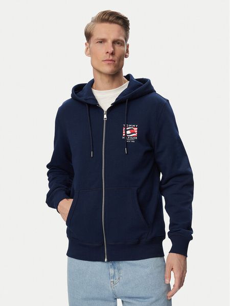 Tommy Hilfiger Bluza MW0MW43382 Granatowy Regular Fit. Niebieskie bluzy męskie Tommy Hilfiger, m, bez wzorów, z bawełny, bez ramiączek, bez kaptura. Za 413.99 zł.