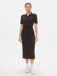 Tommy Hilfiger Sukienka codzienna Reg Breton Midi Polo Dress Ss WW0WW42030 Czarny Regular Fit. Czarne sukienki damskie Tommy Hilfiger, na co dzień, s, bez wzorów, z bawełny, bez kołnierzyka, bez ramiączek, midi, proste. Za 399.99 zł.