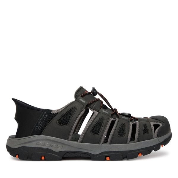 Sandały Skechers. Czarne sandały męskie Skechers, bez wzorów, bez zapięcia. Za 269.99 zł.