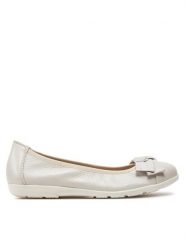 Caprice Baleriny 9-22153-42 Écru. Białe balerinki damskie Caprice, bez wzorów, ze skóry, bez obcasa, bez zapięcia. Za 279.99 zł.