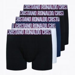 BOKSERKI MĘSKIE BAWEŁNIANE CRISTIANO RONALDO BIELIZNA ZESTAW 5 SZTUK XXL. Bokserki męskie CR7 Cristiano Ronaldo, bez wzorów, z bawełny. Za 140.10 zł.