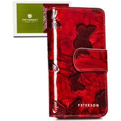 Portfel damski Peterson PTN 76116-BF czerwony. Czerwone portfele damskie Peterson, ze skóry. Za 69.99 zł.