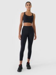 4F Legginsy treningowe 7/8 z wysokim stanem damskie - czarne S. Czarne legginsy damskie 4F, s, bez wzorów, z dzianiny, z podwyższonym stanem, na fitness i siłownię. Za 119.99 zł.