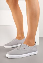 Szare Klasyczne Tenisówki z Elastyczną Wstawką Sepelle. Szare trampki i tenisówki damskie Born2be, bez wzorów, z jeansu, bez zapięcia. Za 44.99 zł.