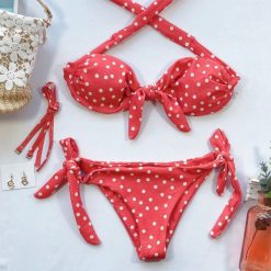 Bikini bez ramiączek w kropki na plażę i basen Phyliss. Czarne bikini Intica, l, bez wzorów. Za 129.00 zł.