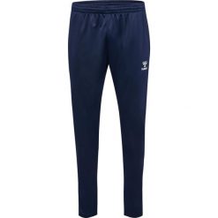 Spodnie do biegania Hummel Essential. Niebieskie spodnie sportowe męskie Hummel, bez wzorów, z dresówki, do biegania. Za 152.50 zł.