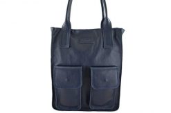 Shopperka skórzana BARBERINI'S 952-4 granatowa. Niebieskie shopperki damskie Barberinis, bez wzorów, ze skóry, małe, bez dodatków. Za 339.99 zł.