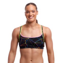 Strój dwuczęściowy Funkita Sports Top Star Sign - góra od bikini. Czarne stroje kąpielowe damskie Funkita, bez wzorów. Za 109.00 zł.