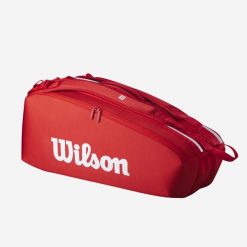 Torba tenisowa Wilson Super Tour 6R. Czerwone torby na ramię męskie Wilson, z materiału, na ramię, duże. Za 419.99 zł.