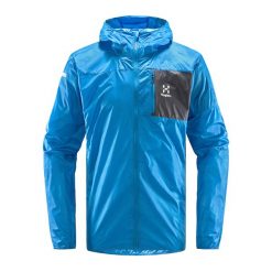 Kurtka turystyczna męska Haglöfs L.I.M Shield Hood przeciwwiatrowa. Niebieskie kurtki męskie Haglöfs, l, bez wzorów, sportowe, bez kaptura. Za 329.99 zł.