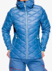 Kurtka puchowa damska La Sportiva Aiguille Down Jacket. Niebieskie kurtki sportowe damskie La Sportiva, s, bez wzorów, z materiału, bez ramiączek, bez kaptura, trekkingowe, primaloft. Za 1,154.99 zł.