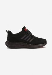 Czarne Buty Sportowe Snekaersy z Ozdobnymi Paskami Dovalora. Czarne buty sportowe męskie Born2be, bez wzorów, z jeansu, bez zapięcia. Za 64.99 zł.