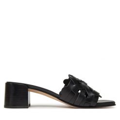 Klapki Unisa. Czarne klapki damskie Unisa, bez wzorów, bez obcasa, bez zapięcia. Za 329.99 zł.