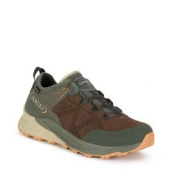 Buty sportowe trekkingowe męskie Aku Omina Gore-tex lekkie. Brązowe buty sportowe męskie Aku, bez wzorów, z gore-texu, bez obcasa, bez zapięcia. Za 299.00 zł.