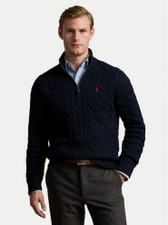 Polo Ralph Lauren Sweter 710810841001 Granatowy Regular Fit. Niebieskie swetry męskie Polo Ralph Lauren, m, bez wzorów, z bawełny, bez kołnierzyka, bez ramiączek. Za 949.99 zł.
