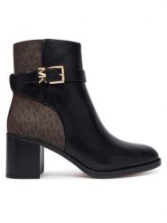 MICHAEL Michael Kors Botki Rachel 40T6RCME6L Czarny. Czarne botki damskie MICHAEL Michael Kors, bez wzorów, ze skóry, bez obcasa, na słupku, bez zapięcia. Za 1,129.00 zł.