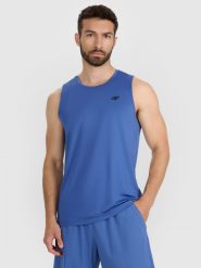 4F Tank top treningowy szybkoschnący męski - niebieski XL. Niebieskie koszulki sportowe męskie 4F, m, bez wzorów, z elastanu, bez ramiączek, na fitness i siłownię. Za 69.99 zł.